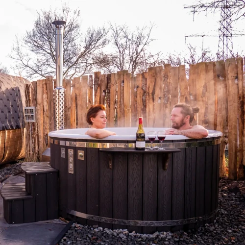 Hottub houtkachel Square RVS316 extern | Hottub Qrest Q tub XL extern kunsthout kachel hybride4