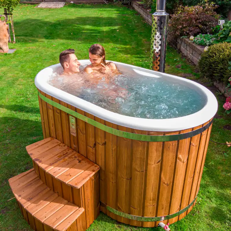 Hottub ofuro Q-tub-mini twee personen extern kachel