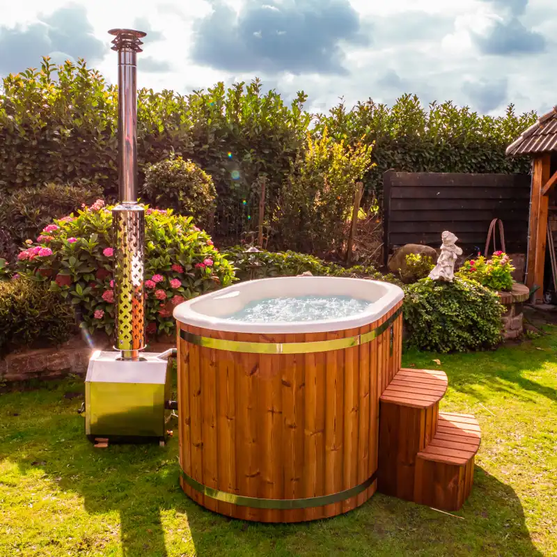 Hottub ofuro Q-tub-mini twee personen extern kachel