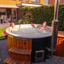 Hottub Q-tub XXL | Hybride houtgestookt hottub XXL extern intern kachel qrest 3