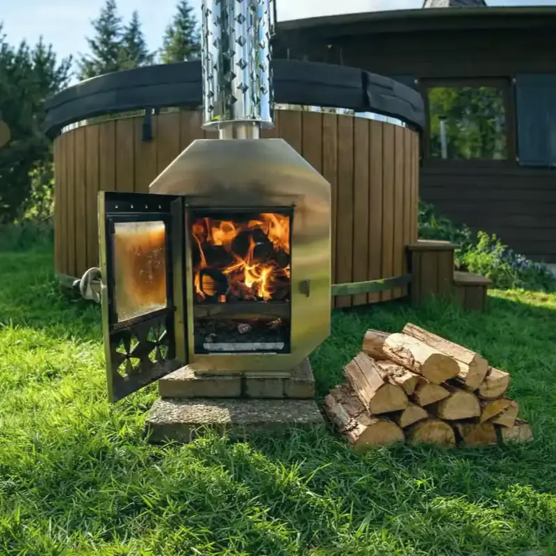 Hottub houtkachel Square RVS 316 van Qrest