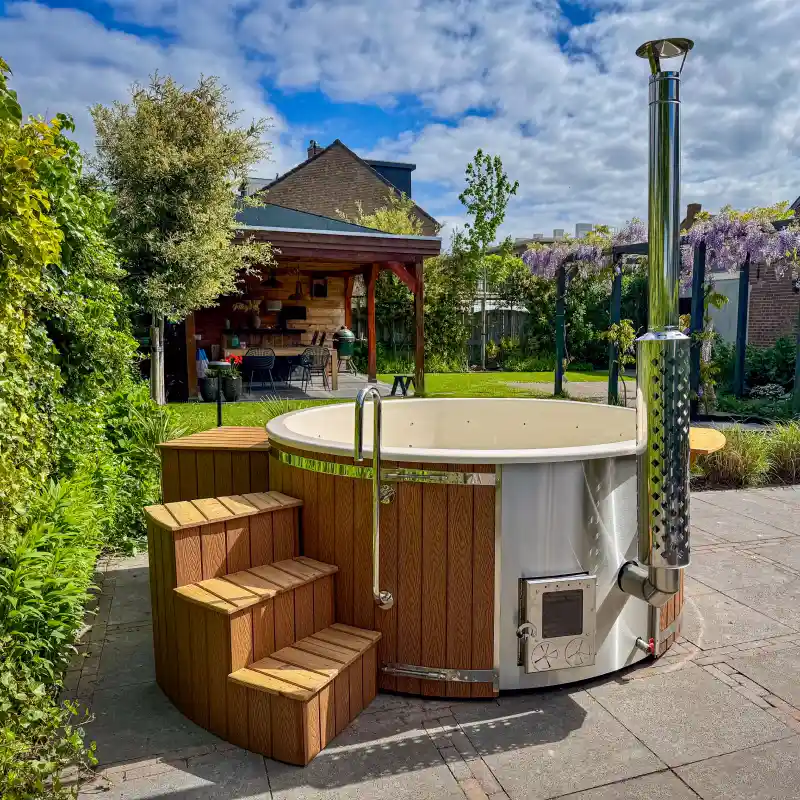 Hottub intern kachel houtgestookt hybride