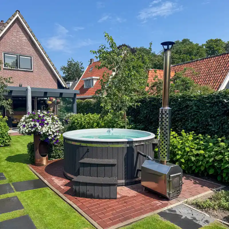 hottub extern kachel houtgestookt