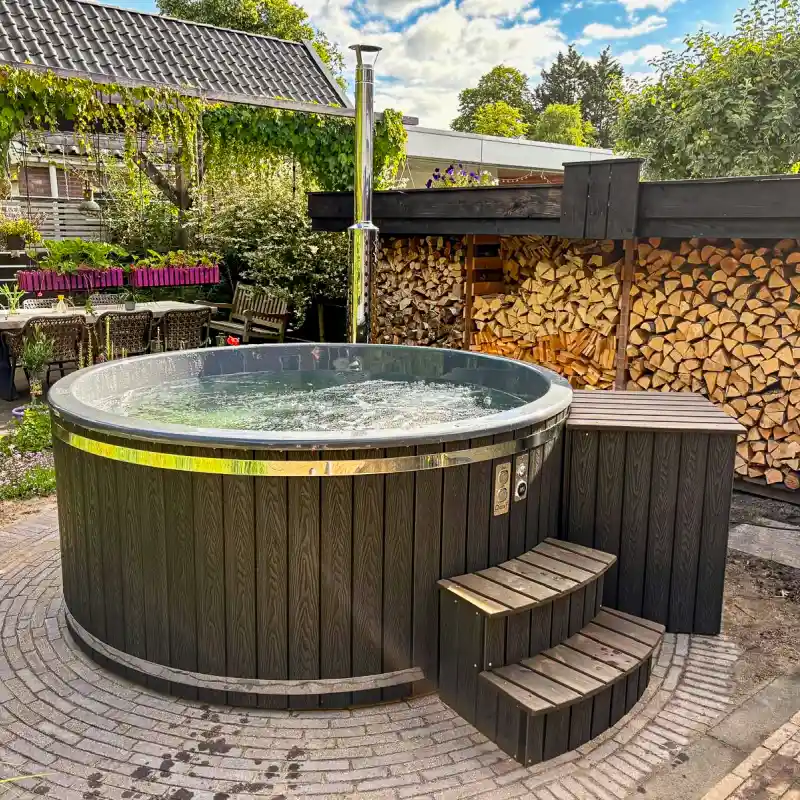 hottub extern kachel houtgestookt