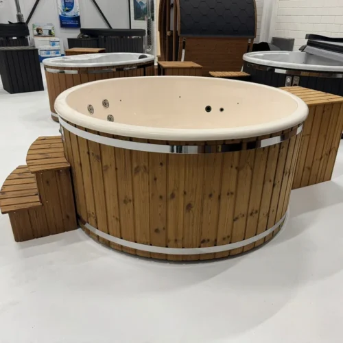 Fasssauna 2,80 Meter, Q-Barrel 2.8m | Elektrische Hottub Thermowood Q-tub XL 3kW 10