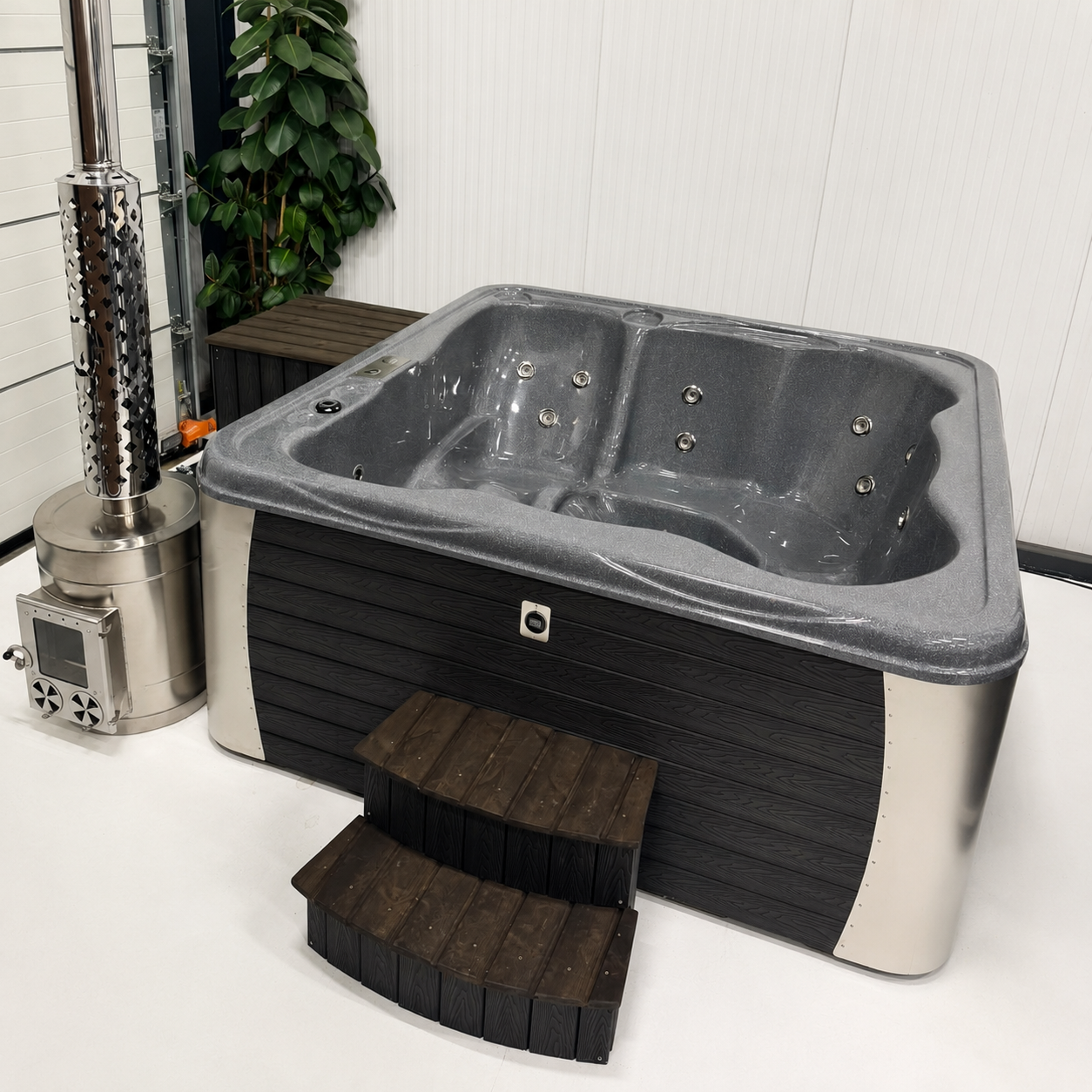Houtgestookte Jacuzzi, Q-cuzzi Granite Extern | Houtgestookte jacuzzi Houtgestookte jacuzzi