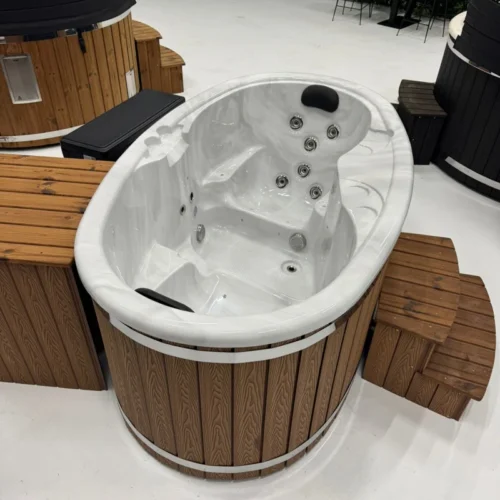 Fasssauna 2,80 Meter, Q-Barrel 2.8m | Jacuzzi Mini mit Wärmepumpe