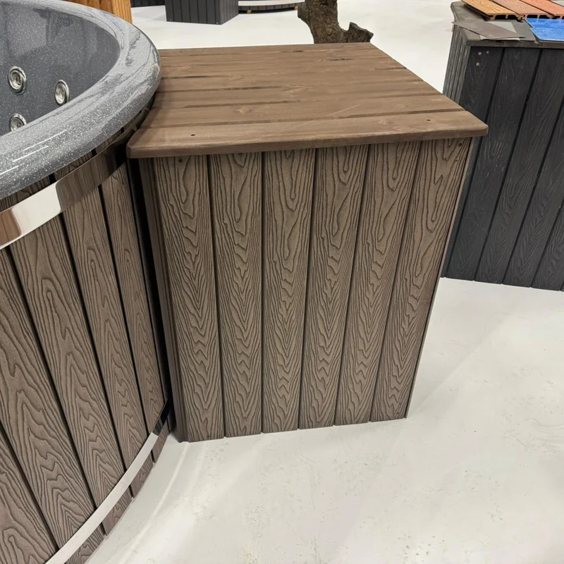Spa Chauffé au Bois Marron en Bois Composite, Q-tub XL Externe | Houtgestookte Hottub Bruin Kunsthout Q tub XL Extern 7 Spa Chauffé au Bois Marron en Bois Composite, Q-tub XL Externe - Image 3
