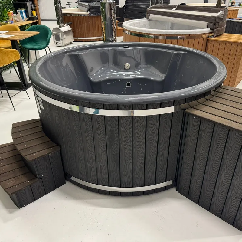 Hot tub au bois avec bois composite, Q-tub XL Intérieur Gris | Hot tub au bois avec bois composite Q tub XL Intérieur Gris 9 Spa au bois en bois composite, Q-tub XL Interne Gris