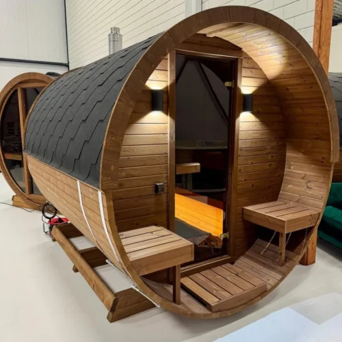 Fasssauna 2,80 Meter, Q-Barrel 2.8m | Fasssauna 800x800