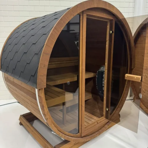 Fasssauna 2,80 Meter, Q-Barrel 2.8m | Tonnensauna Mini Elektrisch